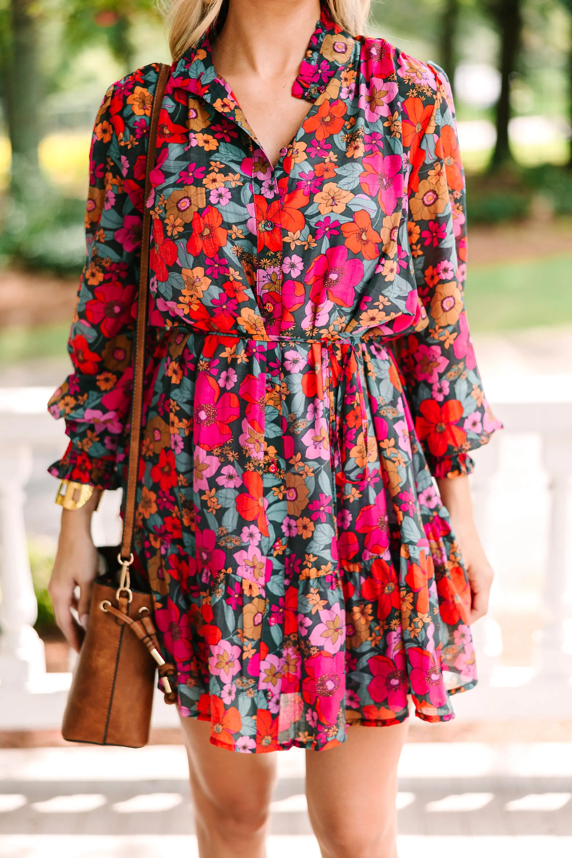 Reach Out Teal Blue Floral Dress