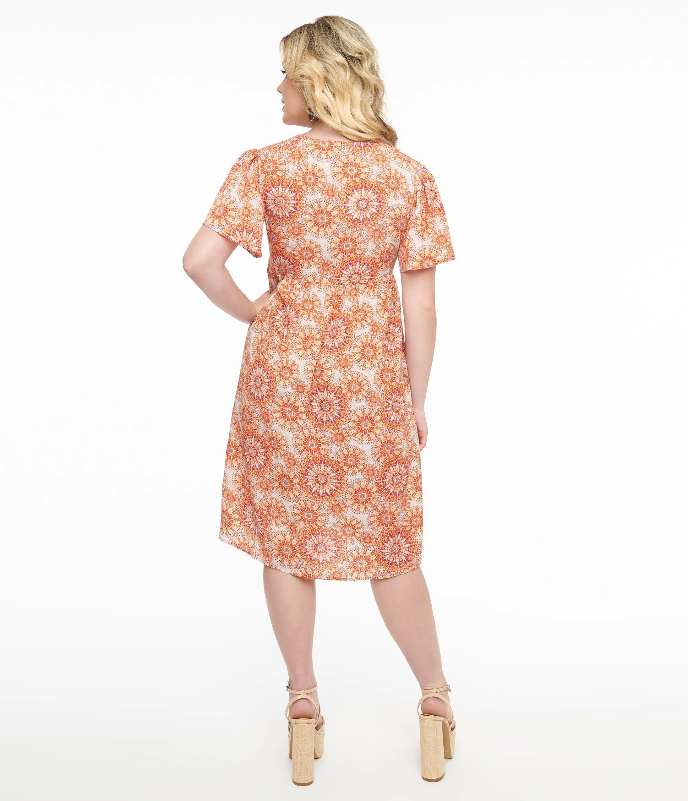 Red & Orange Psychedelic Floral Dress