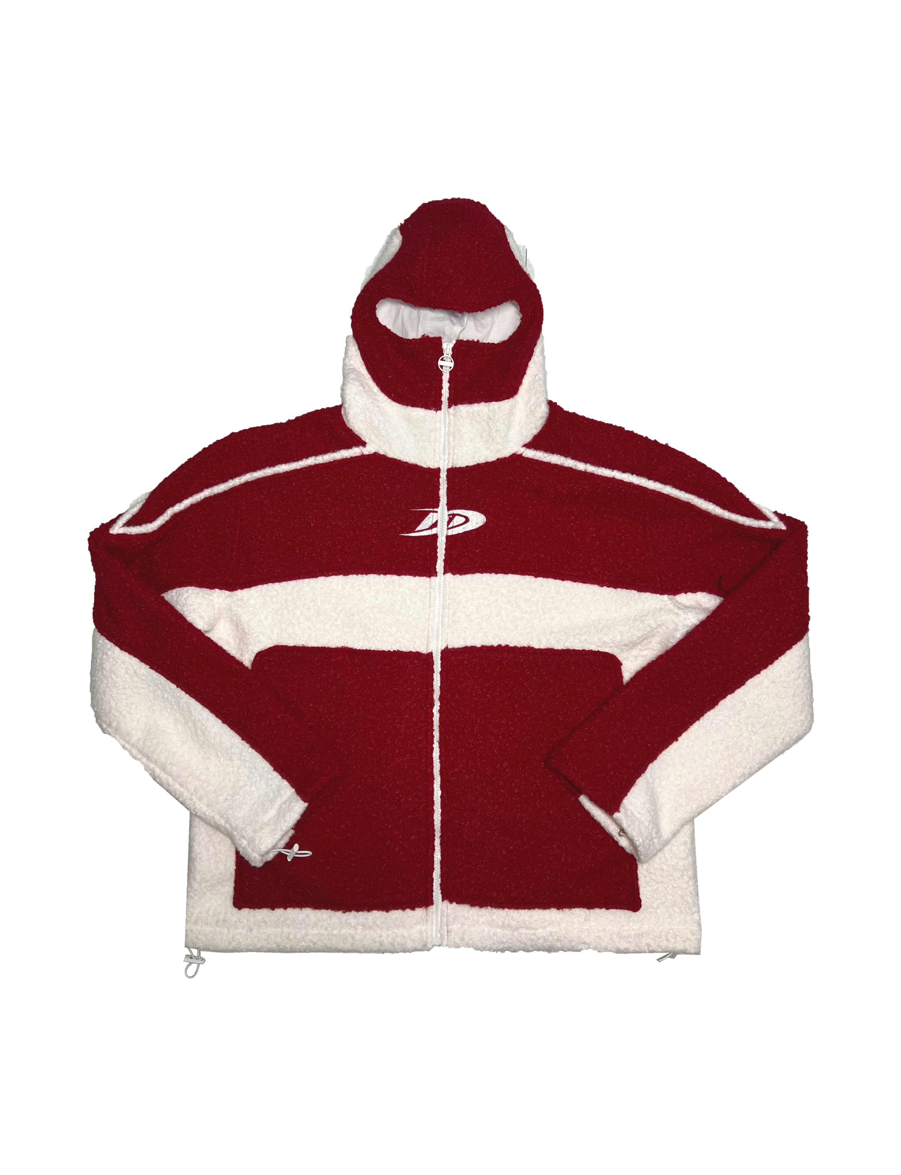 Red Dixseptlamarque Masked Zip Up Hoodie