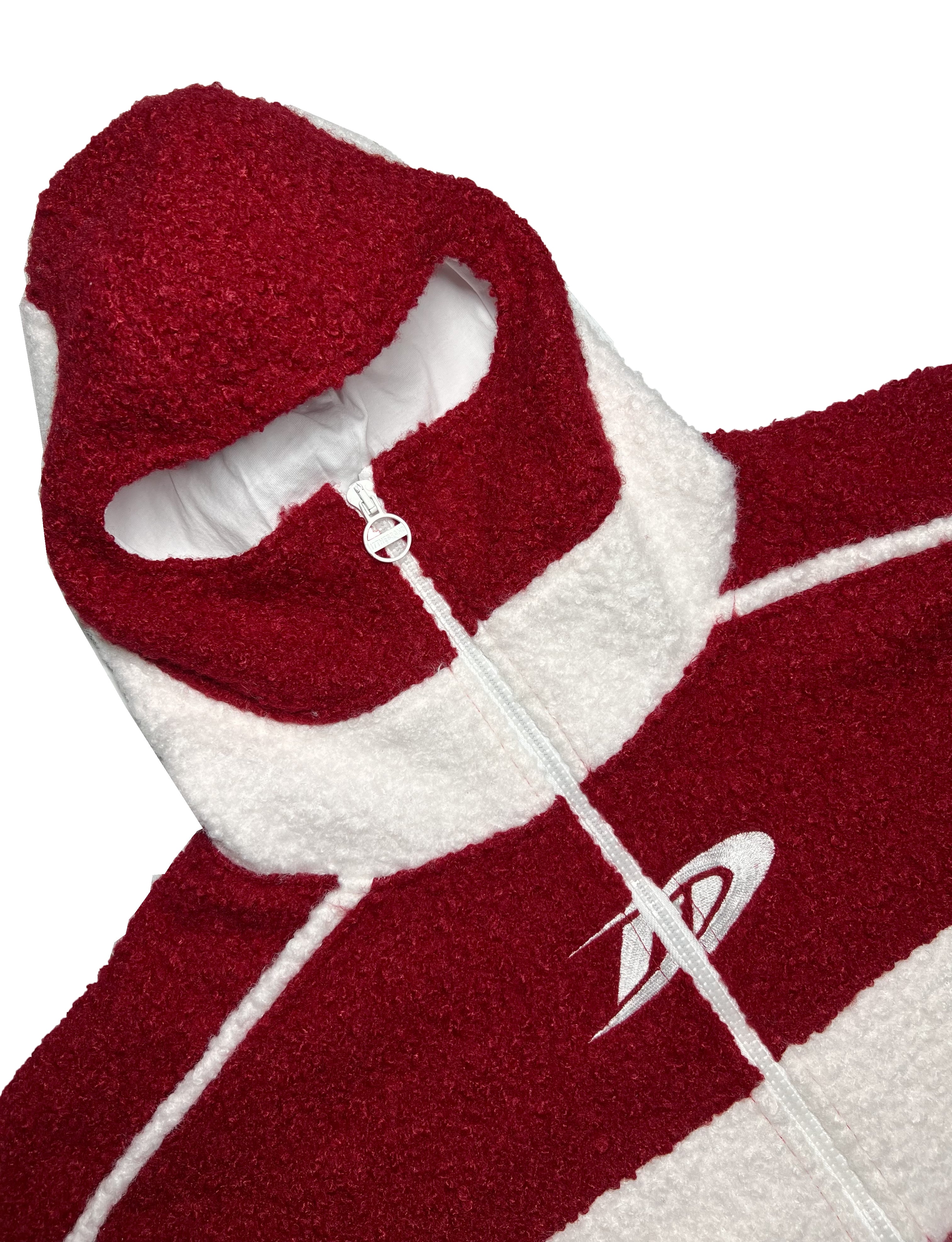 Red Dixseptlamarque Masked Zip Up Hoodie