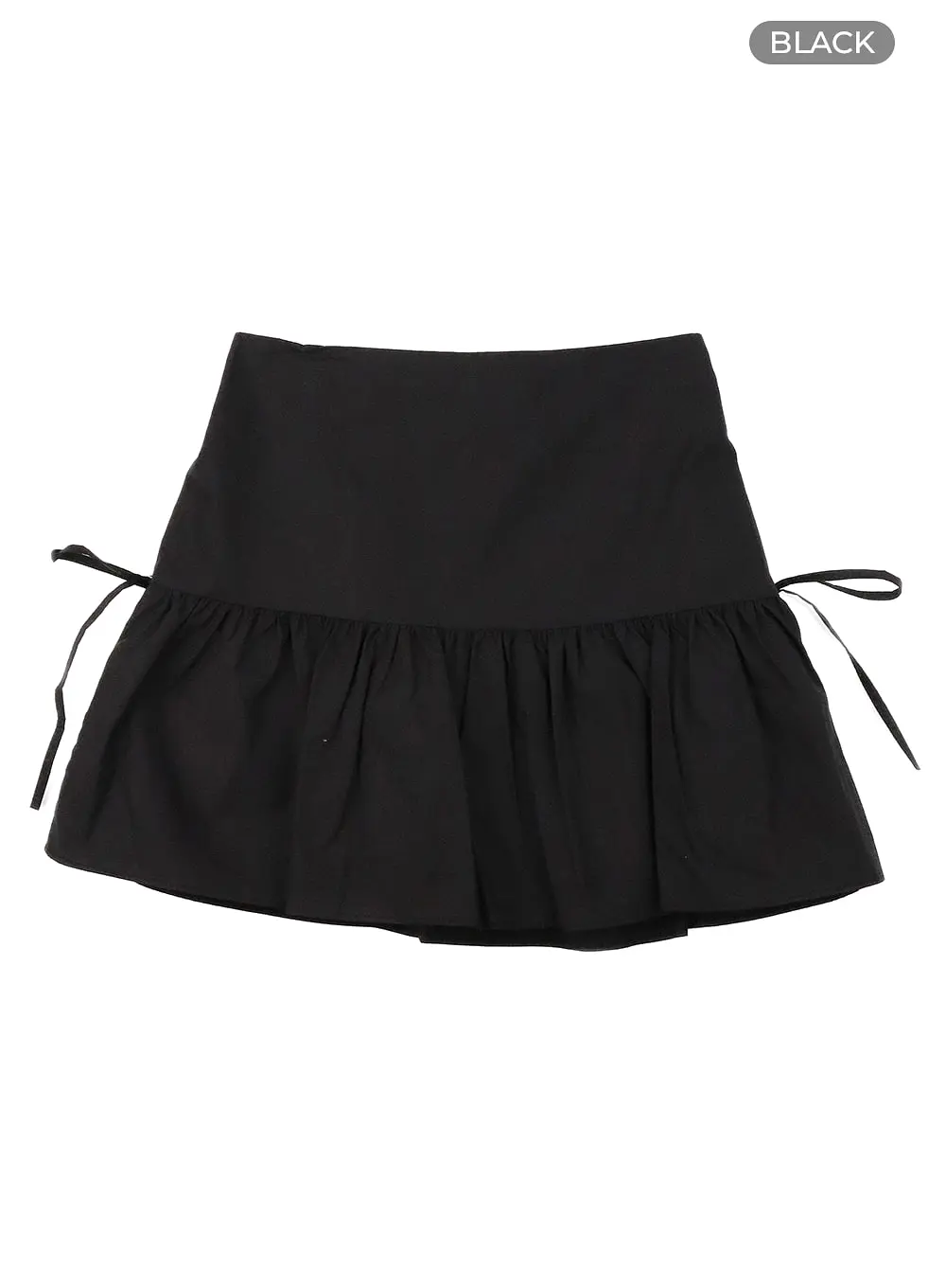 Ribbon Tie Flare Mini Skirt OM427