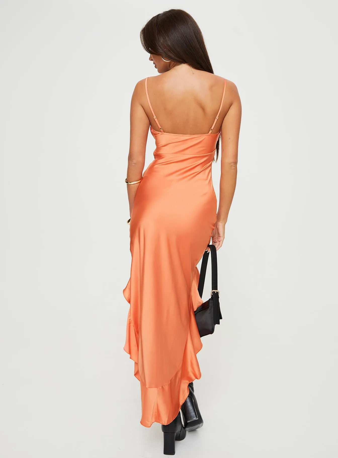 Roulette Midi Dress Orange