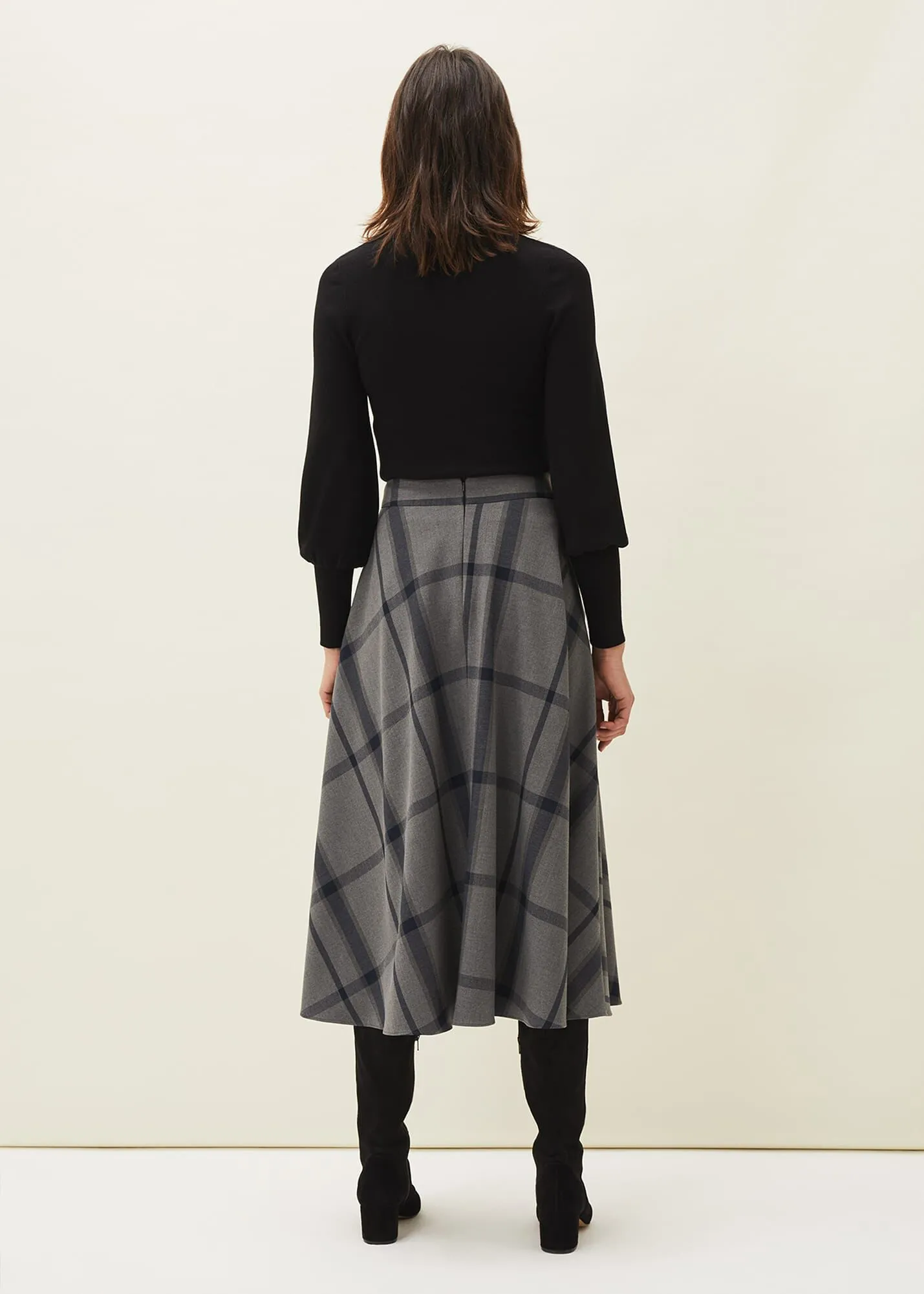 Samiya Check A Line Midi Skirt