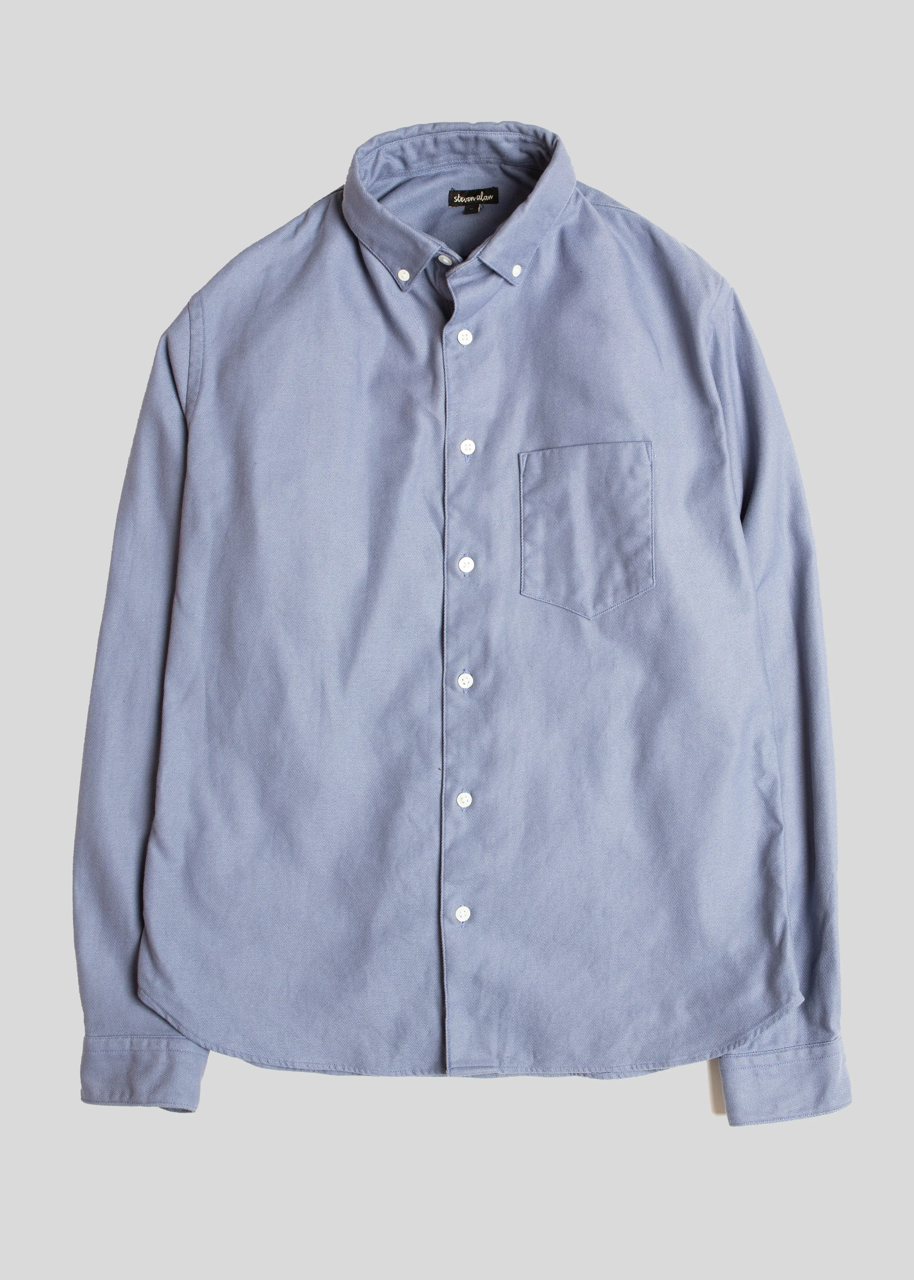 Single Needle Shirt, Slate Blue Canvas