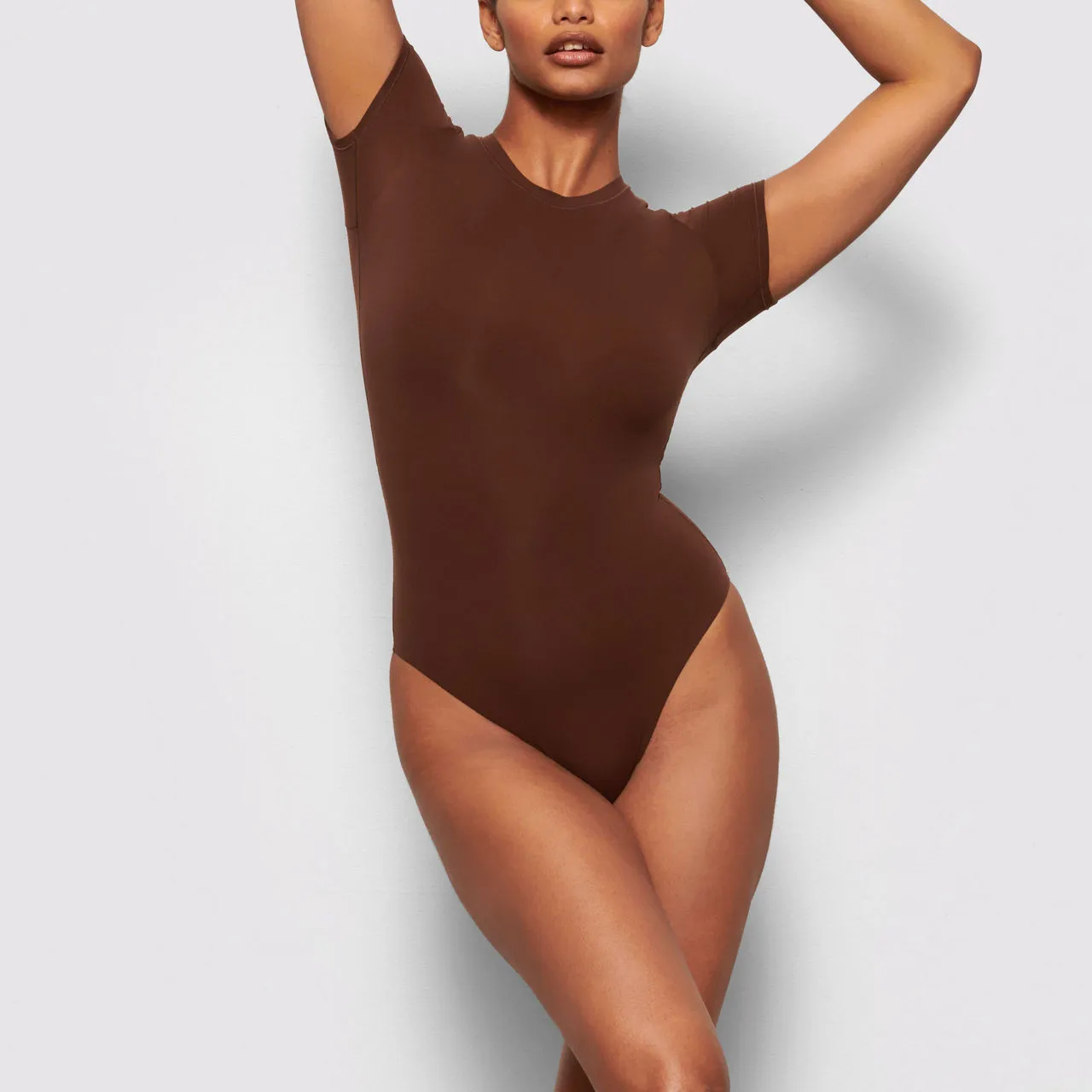 SKIMS FITS EVERYBODY T-Shirt Bodysuit Cocoa - Dark Brown