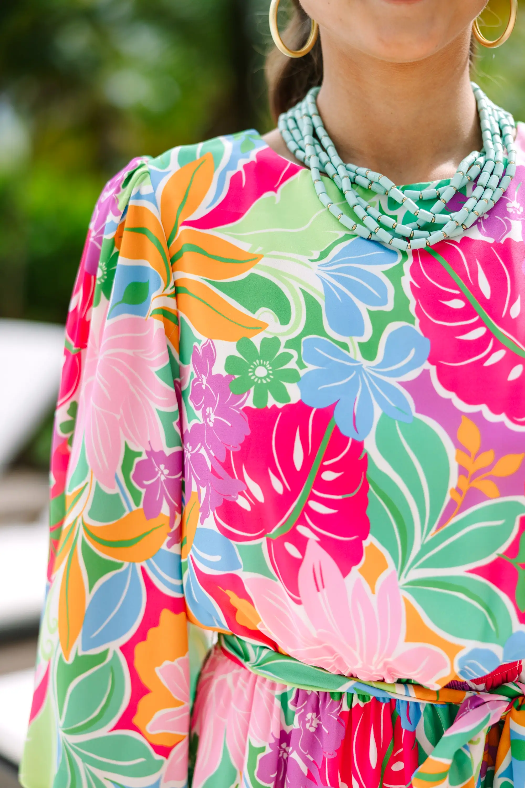 So Much Love Green Floral Dress