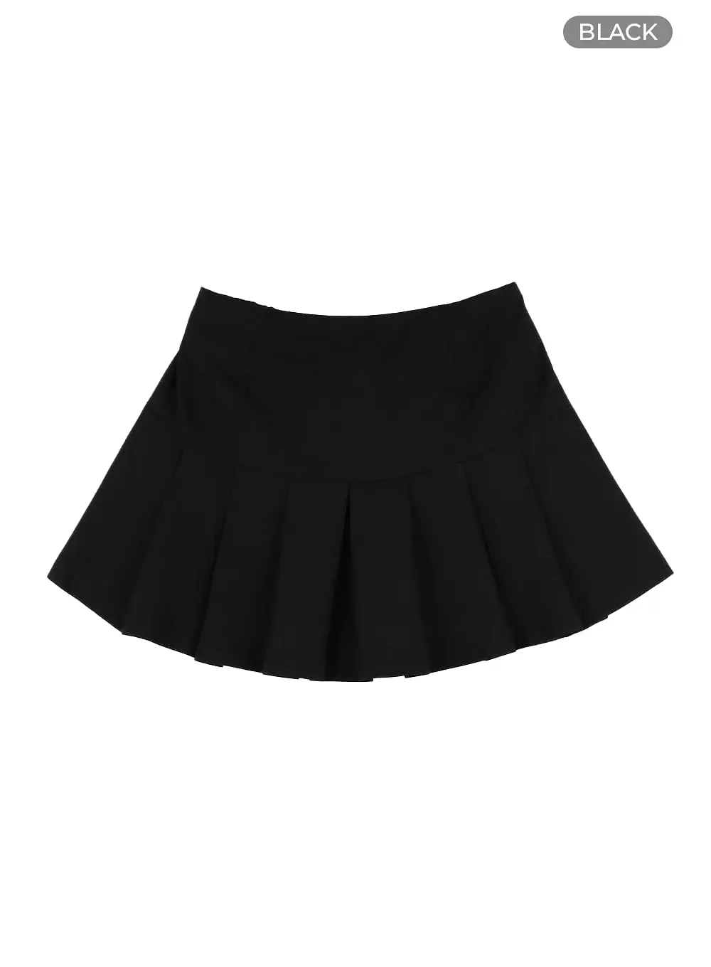 Solid Pleated Cotton Mini Skirt CM427