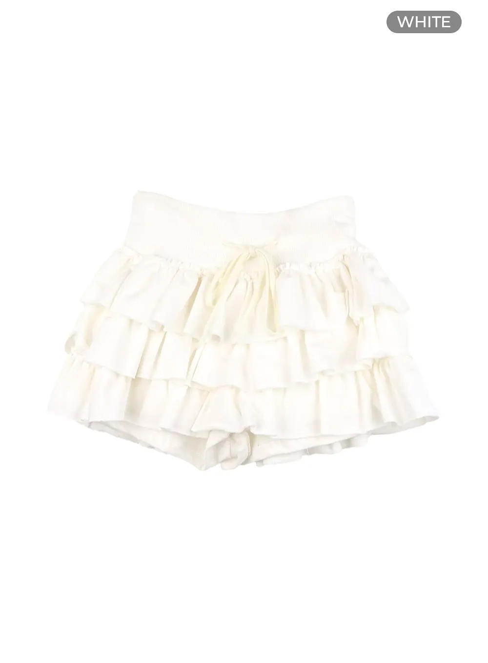 String Waist Ruffle Mini Skirt IA417