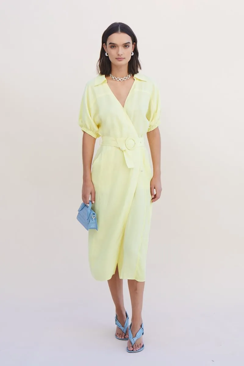 Suboo Georgia Midi Shirt Dress - Lemon