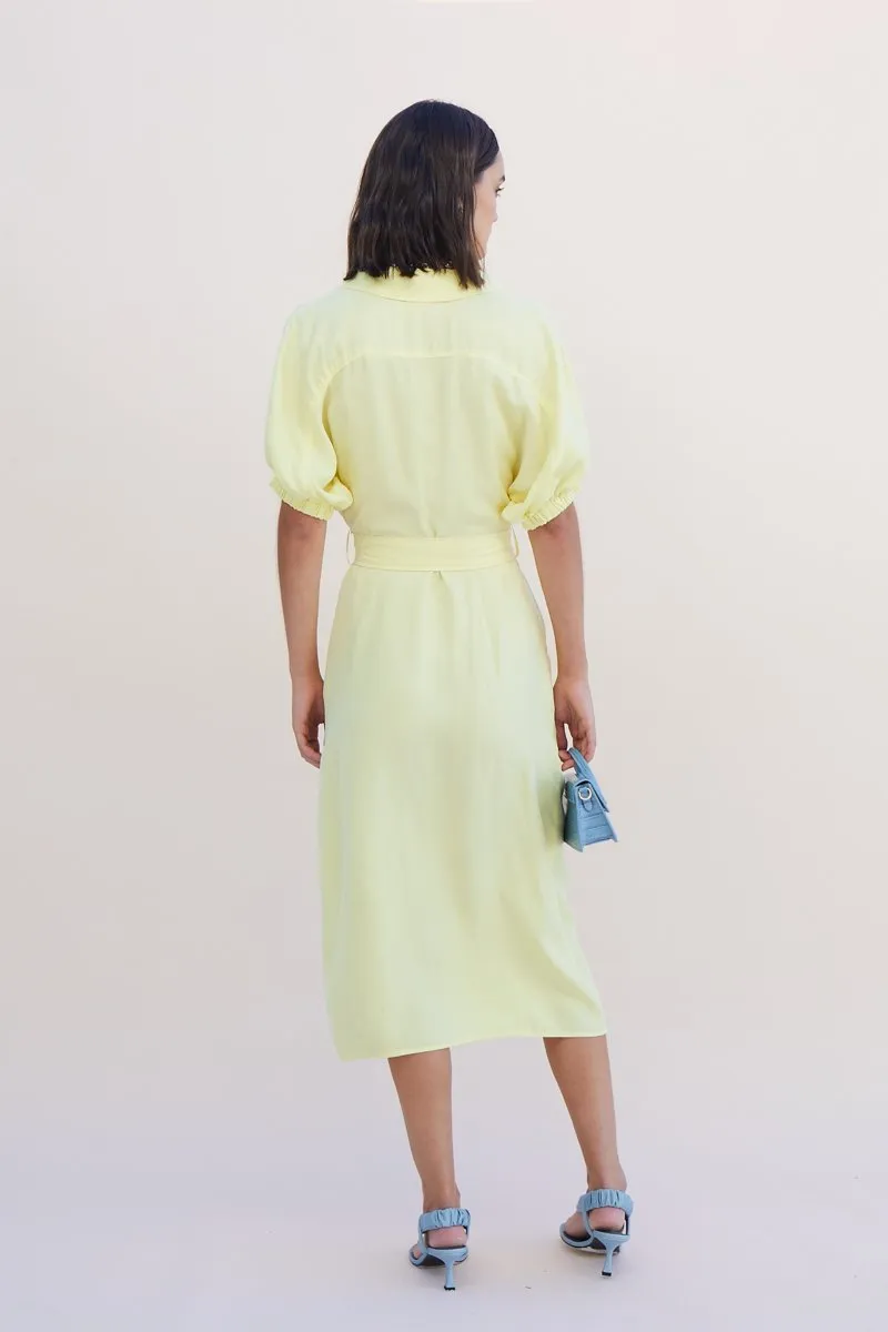 Suboo Georgia Midi Shirt Dress - Lemon