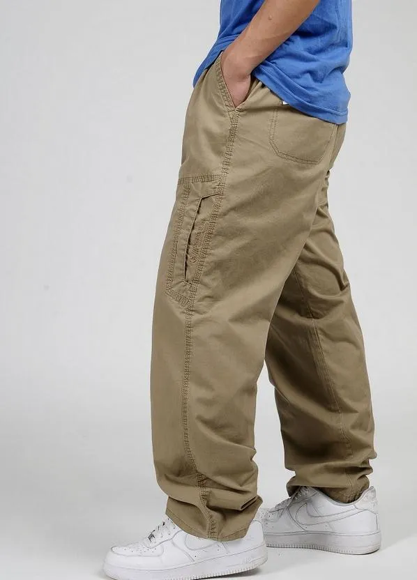 Summer Casual Men's High Waist Full Length Loose Cargo Pants