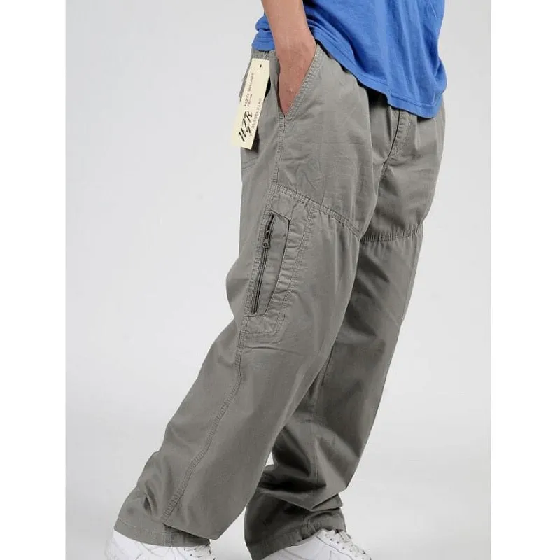 Summer Casual Men's High Waist Full Length Loose Cargo Pants