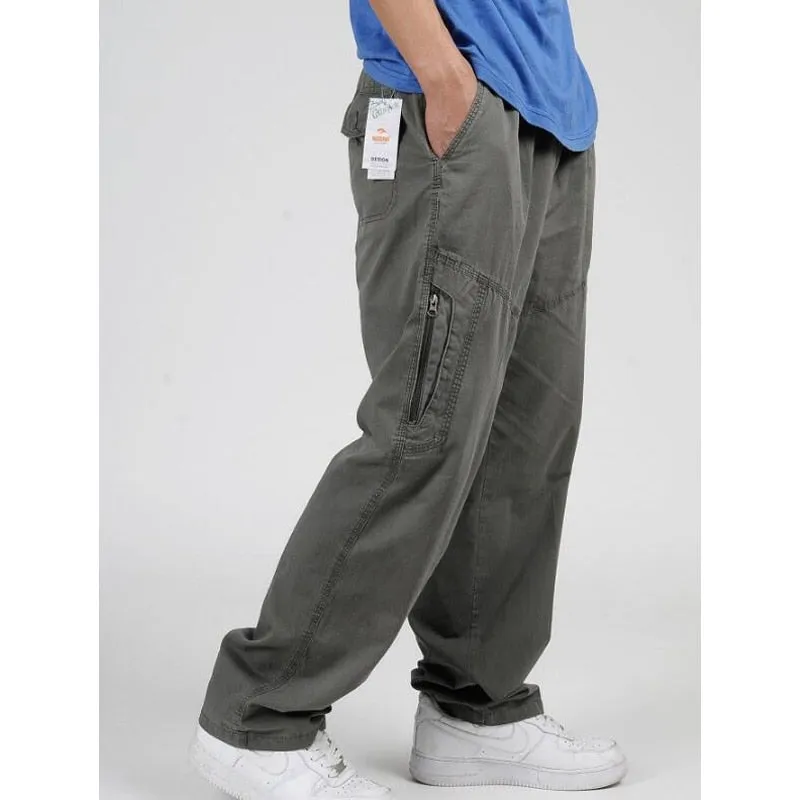 Summer Casual Men's High Waist Full Length Loose Cargo Pants