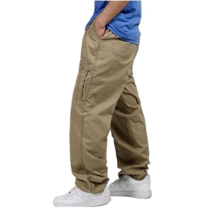 Summer Casual Men's High Waist Full Length Loose Cargo Pants