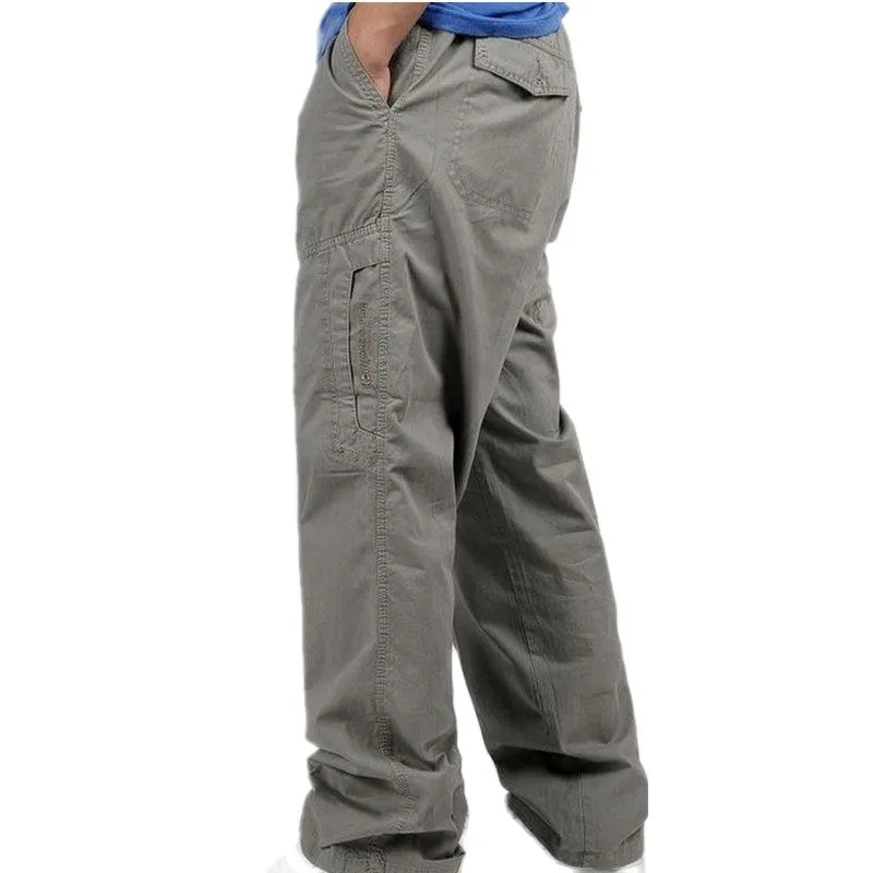 Summer Casual Men's High Waist Full Length Loose Cargo Pants