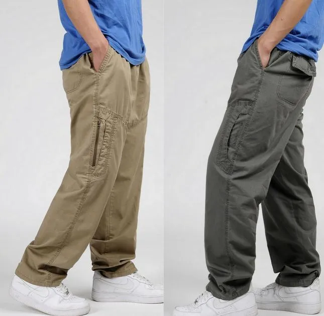 Summer Casual Men's High Waist Full Length Loose Cargo Pants