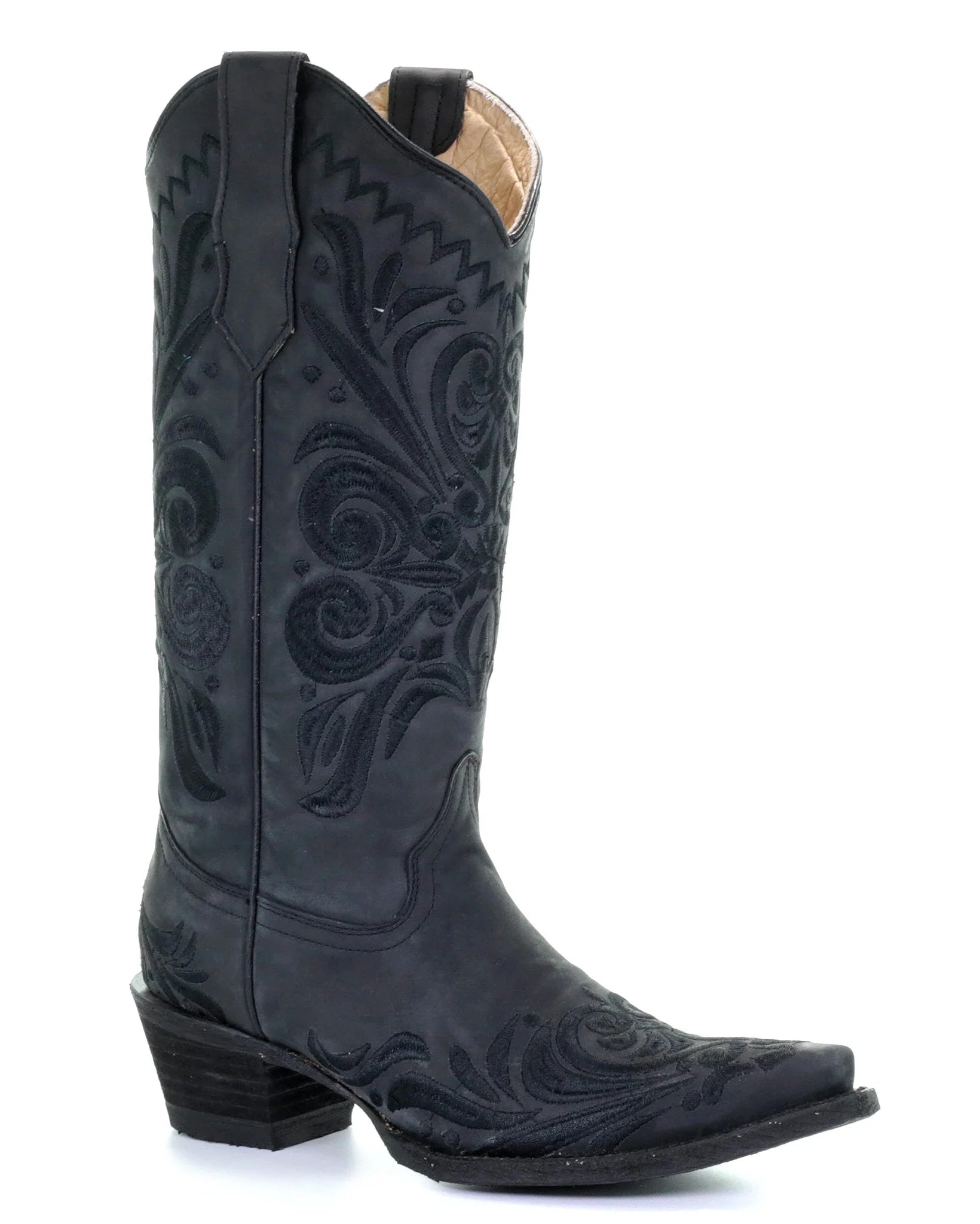 Tall Black Filigree Boot