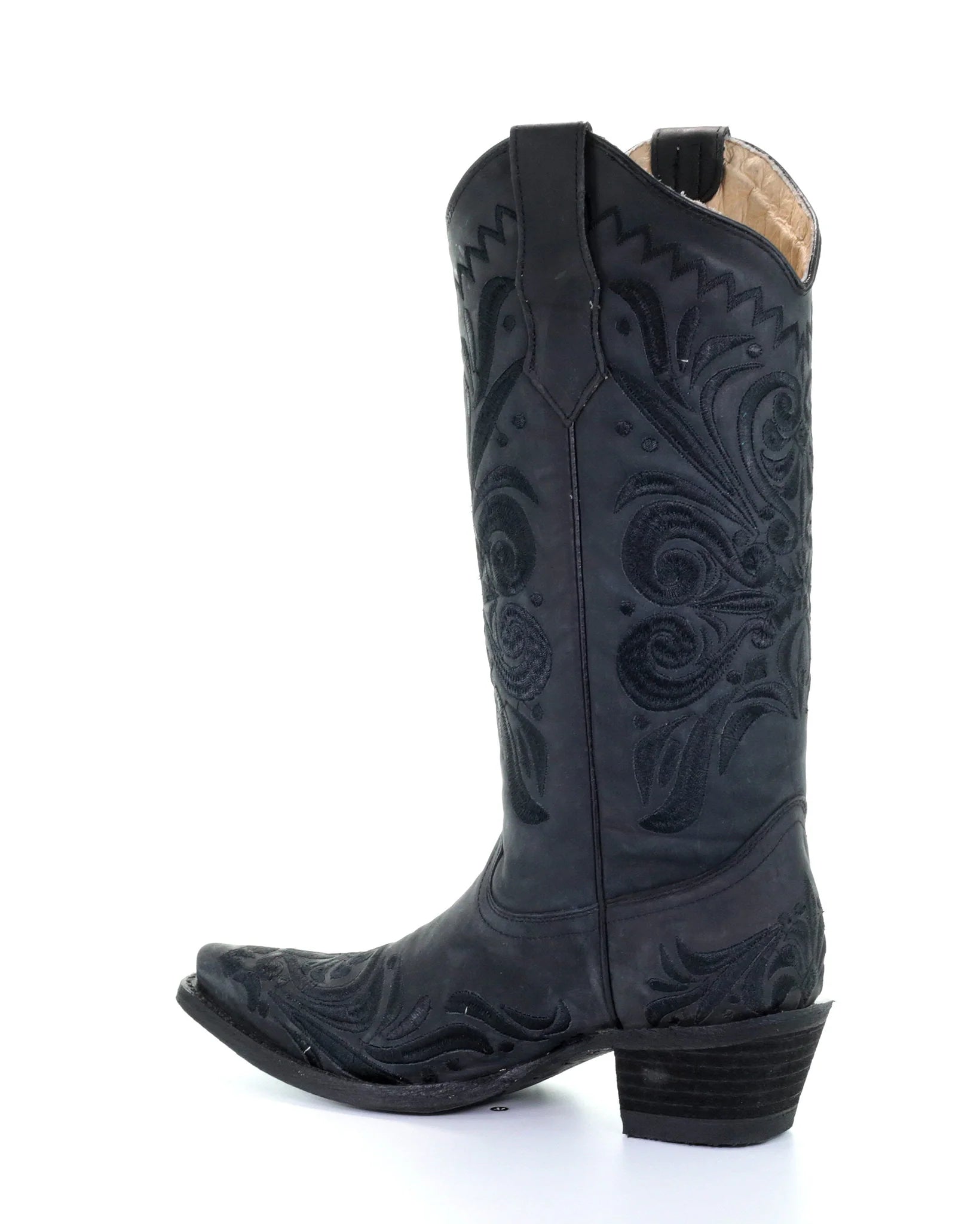 Tall Black Filigree Boot