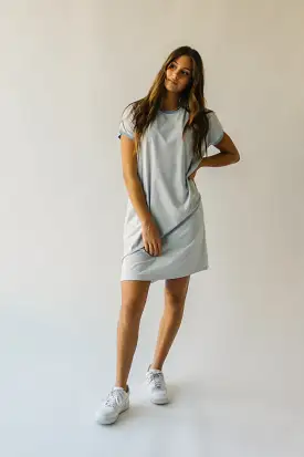 The Brinkerhoff Striped T-Shirt Dress in Ivory + Blue