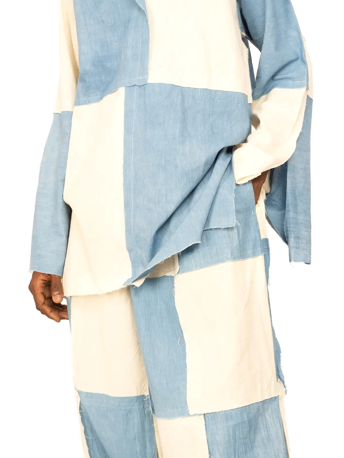 TIU x IAMISIGO Ivory & Sky-Blue Baggy Pants