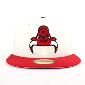 Upside Down Chicago Bulls New Era 59fifty Fitted Hat (Air Jordan 11 Low SE Snakeskin Chrome Gray Under Brim)