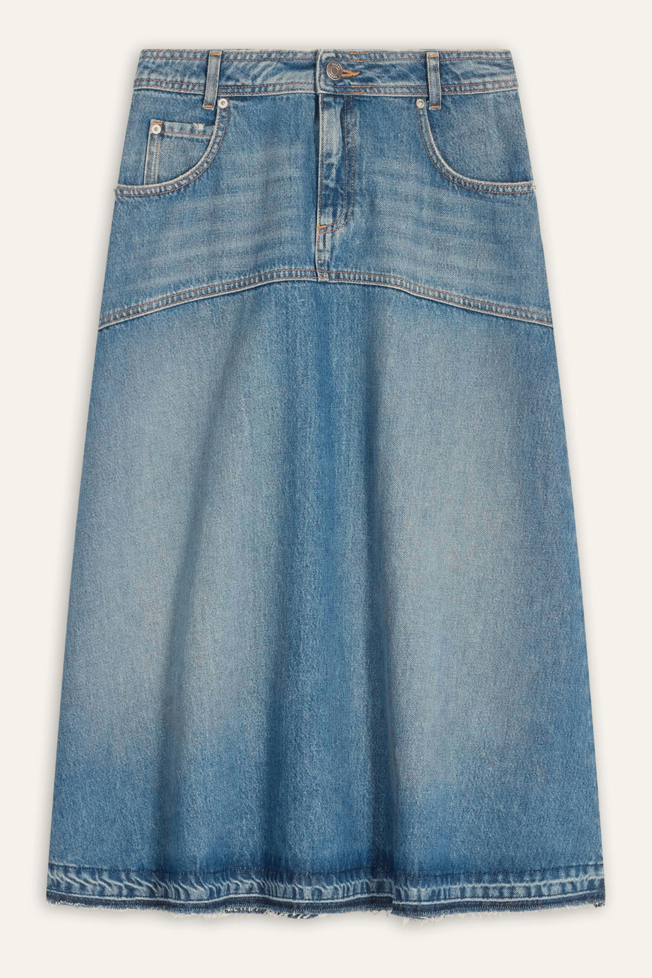 VALENTIA denim midi skirt