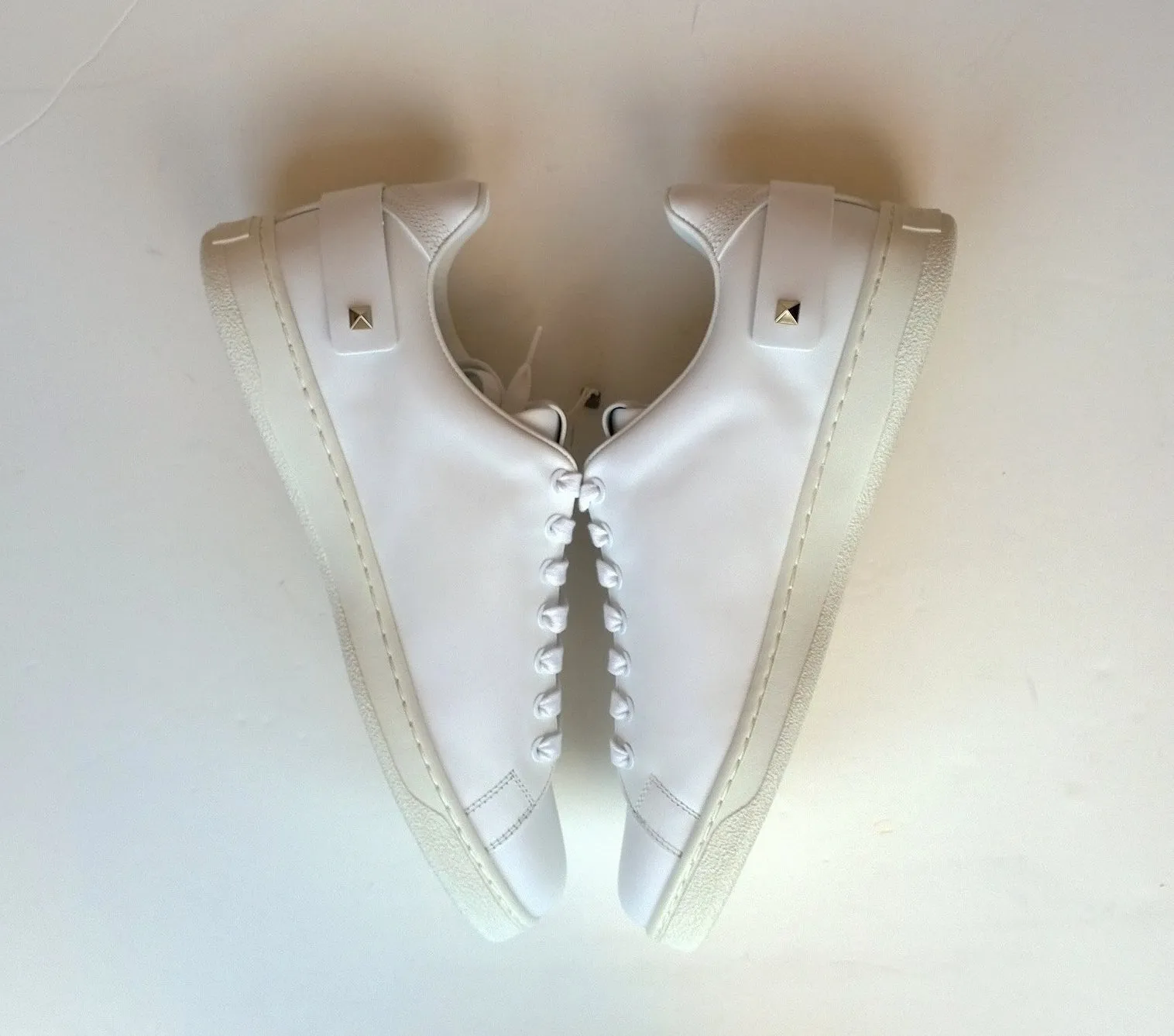 Valentino Garavani Backnet White Leather Sneakers Rockstuds