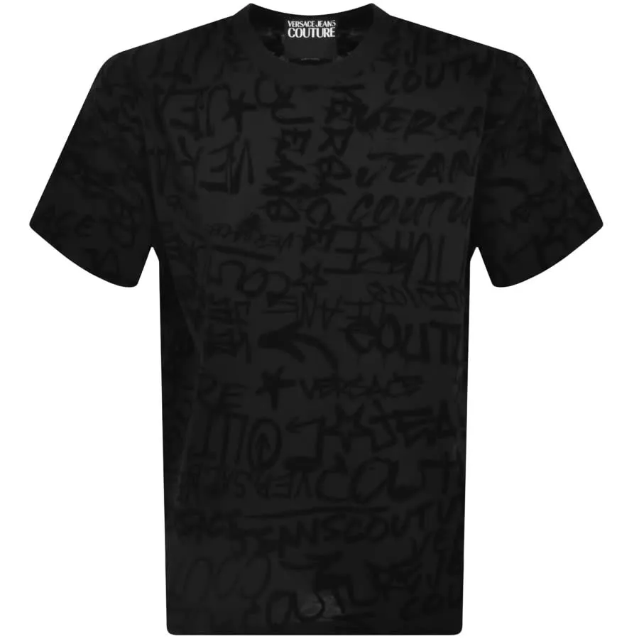 Versace Jeans Couture Flock T Shirt Black