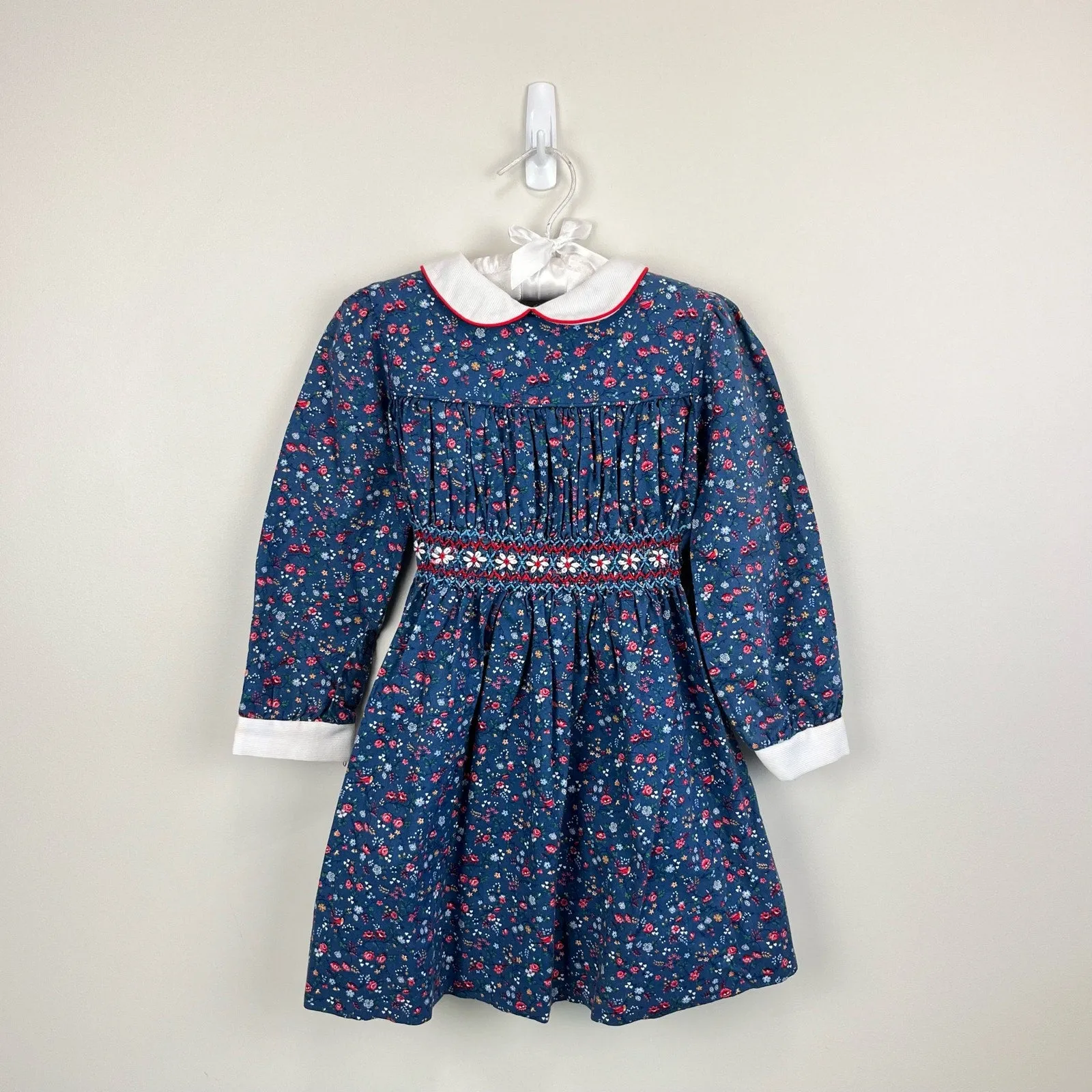 Vintage Polly Flinders Smocked Floral Dress 5T