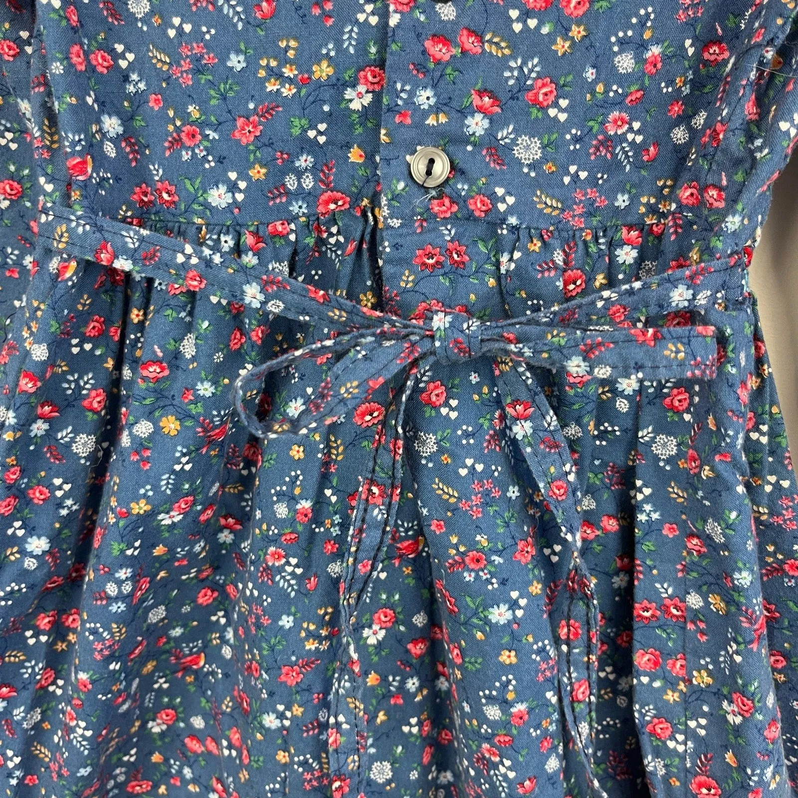 Vintage Polly Flinders Smocked Floral Dress 5T