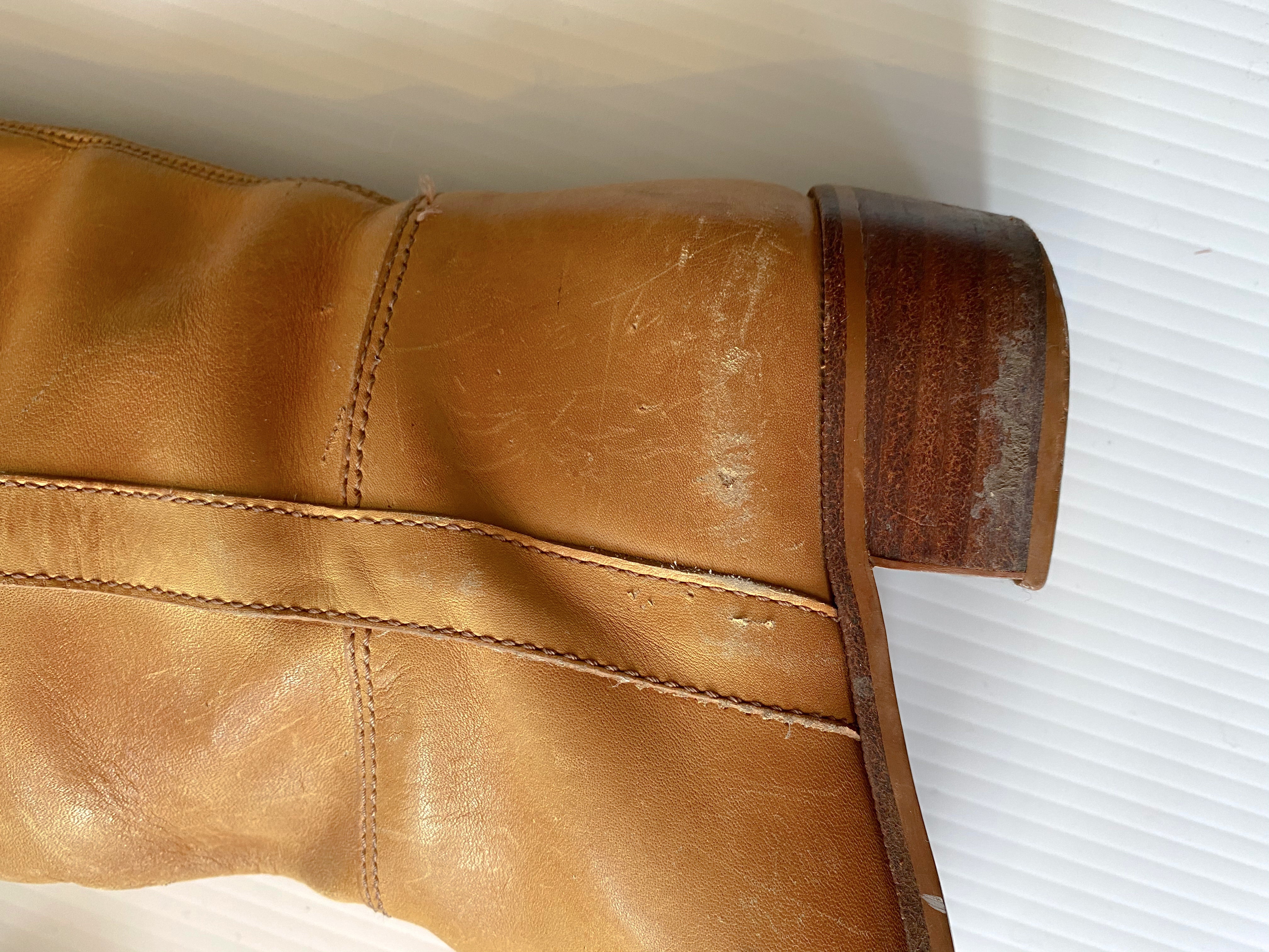 Vintage Tan Rider Leather Boots Made in Brazil