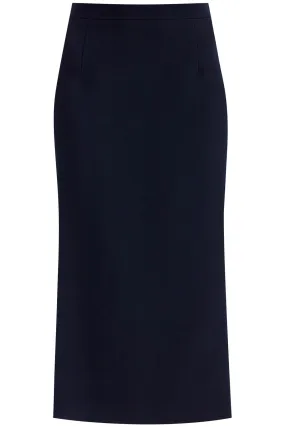 virgin wool midi skirt FABX3850 F4372 NAVY BLUE