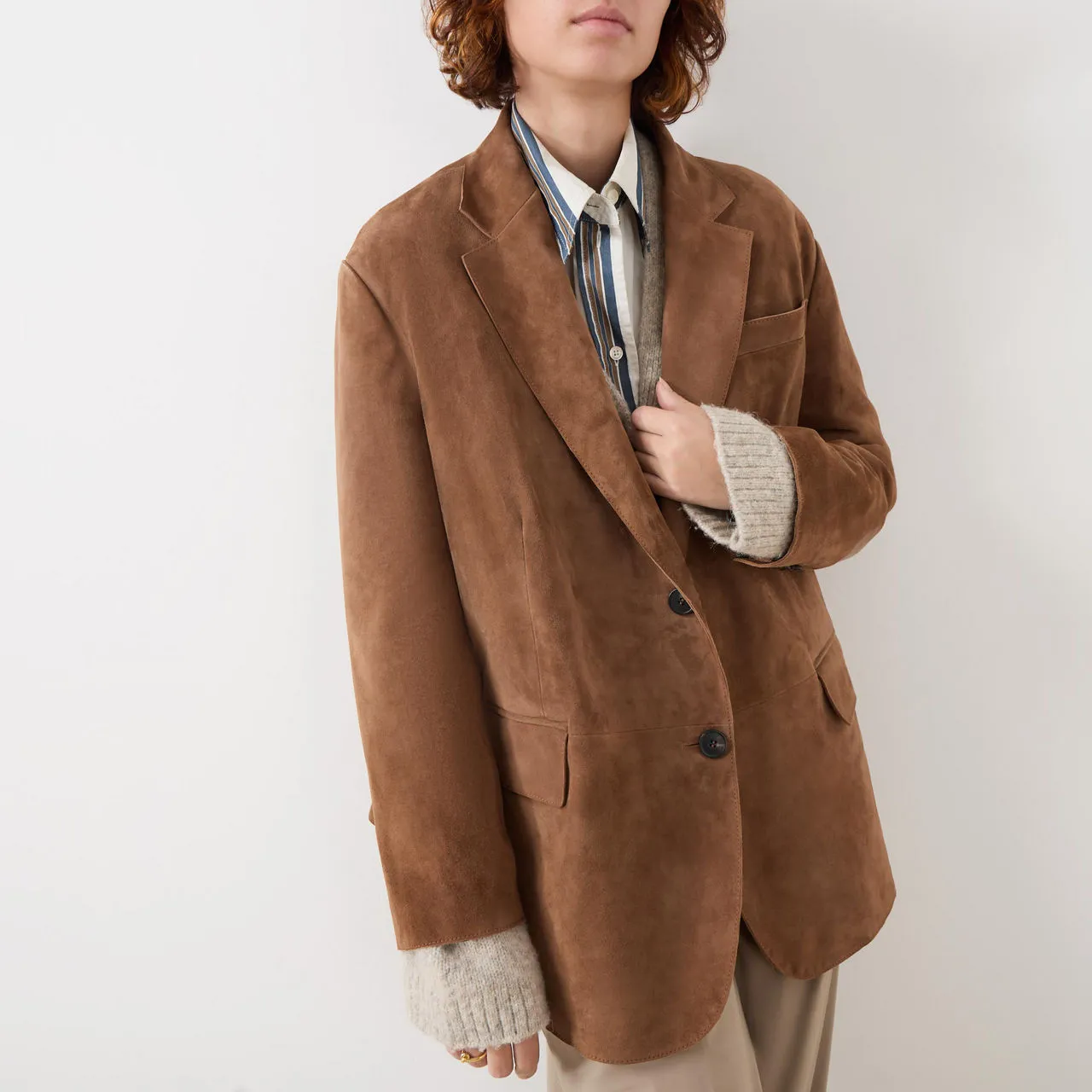 WEEKEND MAX MARA Oggi Suede Blazer - Tan