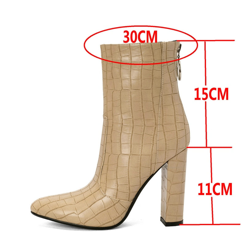 Women's Fashion Western Style Cozy Winter Zipper Ankle Boots