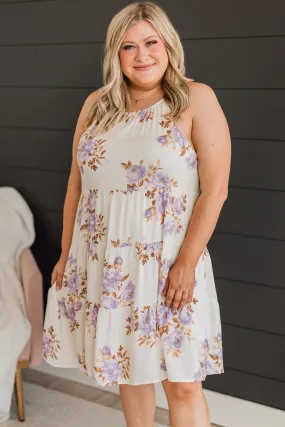 Wondrous Romance Floral Dress- Ivory