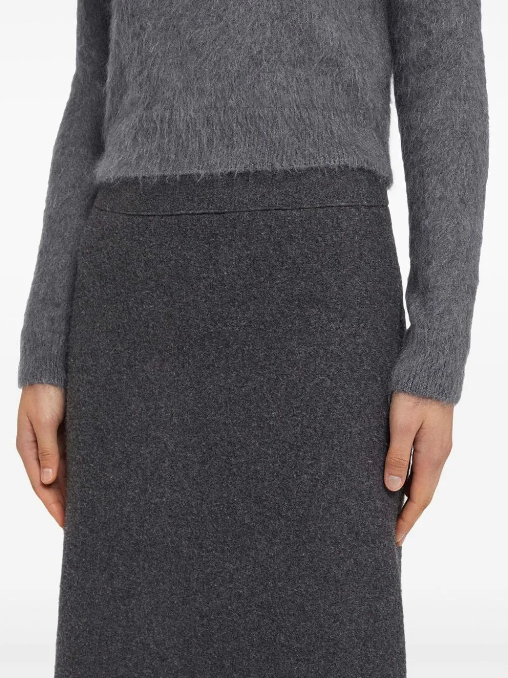 WOOL A-LINE MIDI SKIRT